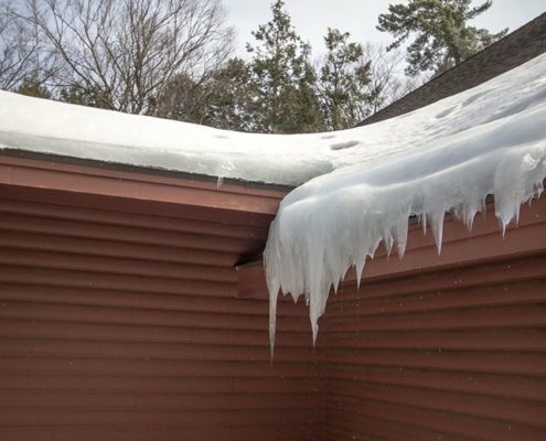 Ice damming can cause shingle damage and leaks