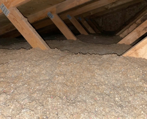 Cellulose in attic