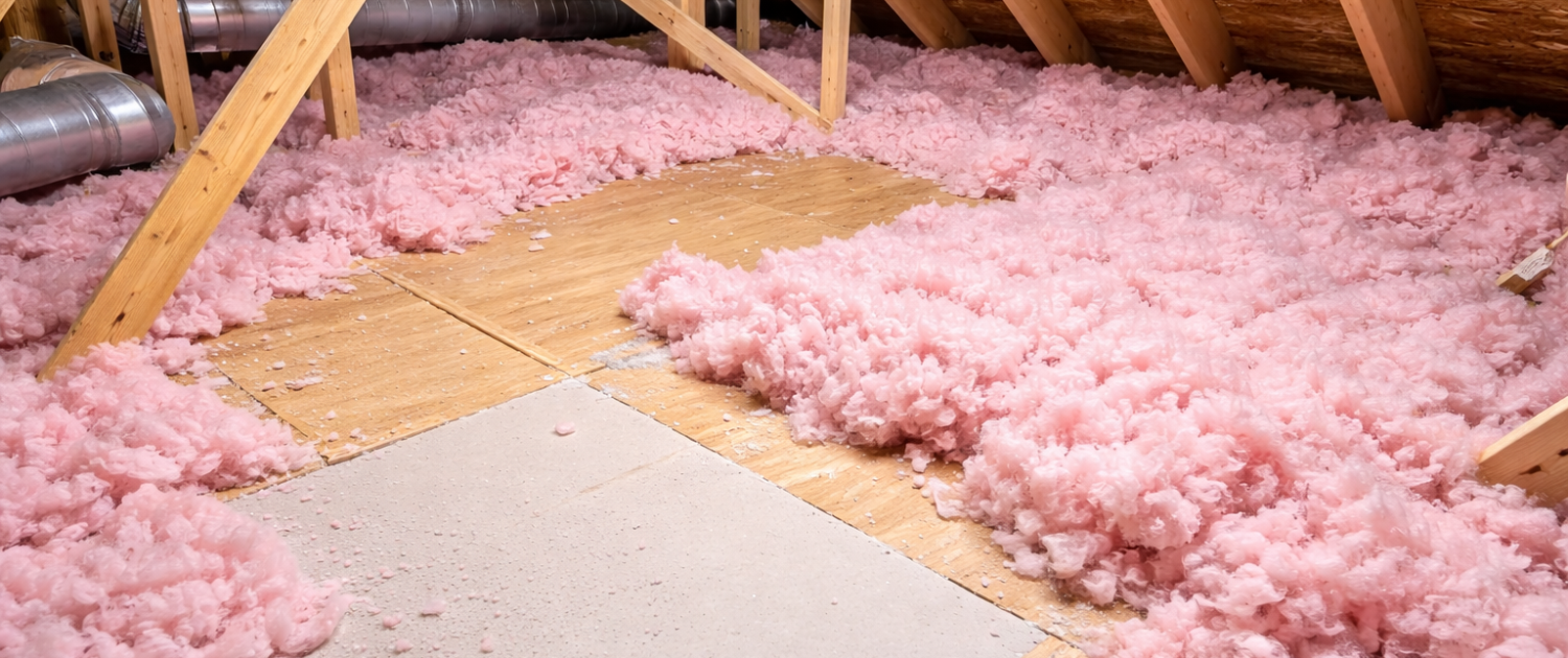 Uneven attic insulation in a new construction home